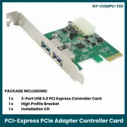 2-Port USB 3.0 PCI-Express PCIe Adapter Controller Card