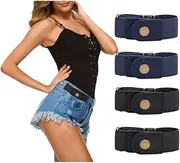 [Generic] 2 Pairs No Buckle Invisible Elastic Stretch Belt for Men/Women, Jeans Loops Belt Adjustable Waist Belt for Pants