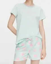 NEW PETER ALEXANDER WOMENS MINT PINK TOP + PENNY SPOT SHORTS PJ SET $109.90 M