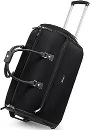[Modoker] Rolling Garment Bags for Travel with Shoe Pouch Canvas Garment Bag, Black, Baseline - Compact Garment Bag