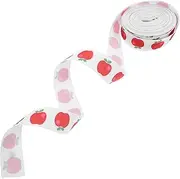 SEWACC 1 Roll Apple Pattern Ribbon for Back to School Crafts Soft and Durable Material for DIY Decorations Teacher's Day and Present Wrapping