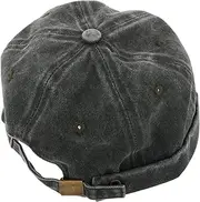 [LIGIGWASH] Unisex Washed Cotton Hat Rolled Cuff Vintage Skullcap Brimless Beanie for Summer Fashion