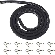 Wetenex 1/8" Fuel Line Gas Line Tube Hose ID 3.5MM x OD 7.5MM 10 Feet (3 Meter) with 10 Clamps for Car Truck Motorcycle Boat Small Engines
