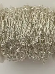 3 Feet of 925 Sterling Solid Silver Chain, Rectangular Chain Diamond Cut Wire.