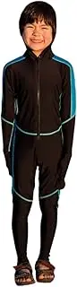 [RADICOOL SKINS] Radicool Australia - Children's Stinger Suit - Black & Turquoise - Beach Shirt - Quick Dry - UPF 100+ UV Protection - Rash Guard
