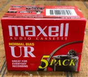 New 5 Maxwell Audio Cassette Tapes Normal Bias UR- sealed