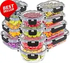 Glass Food Storage Containers, 12 Pc, Airtight, Stackable, Oven Safe