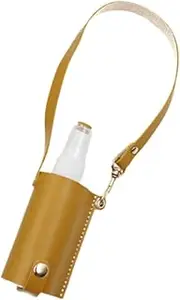Mini Travel Empty Bottle with PU Leather Keychain, 60ml for Travel Home, Yellow
