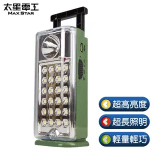 【太星電工】 夜巡俠彩色輕巧LED充電式照明燈(綠) (3.9折)