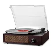 "Vinyl Record Player Turntable with Built-in Bluetooth Receiver & 2 Stereo Sp...