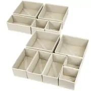 12 Pack Drawer Organizers, Drawer Dividers Storage Bins, Foldable Drawer Orga...
