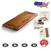 30" Large Acacia Wood Charcuterie Board - Elegant Serving Platter with Handles