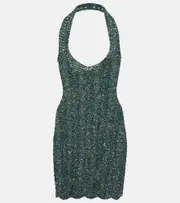 [Saint Laurent] Saint Laurent Sequined mesh minidress UK 12 multicoloured