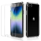 For Apple iPhone 11/12/13 Pro Max Clear TPU Bumper Slim Case Cover + 2pcs GLASS