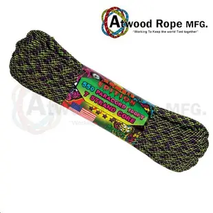 Atwood Rope ZOMBIE 殭屍綠紫斑黑點傘繩 / 100呎 / Z11-ZOMBIE