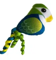 Whisker City Plush Bird Assorted Colors 3.5 inch tall with Tail 7 inch tall.