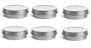 6 Silver Metal Tins W/Continuous Thread Cap craft Organizer Container 1 OZ