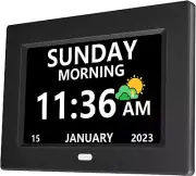 7 Inch Digital Clock with Day and Date for Elderly Alzheimer'S Dementia Clock Cu