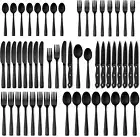 48-Piece Matte Black Silverware Set Stainless Steel Tableware Cutlery Set