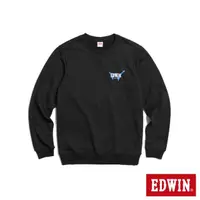 在飛比找momo購物網優惠-【EDWIN】男裝 雙色LOGO運動厚長袖T恤(黑色)