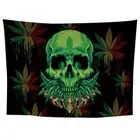 FE# Skeleton Printed Tapestry Polyester Wall Hanging Rugs Bedspread Mat (145x130