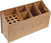 Ipetboom Haircut Scissor Holder Comb Storage Box Professional Barber Tools Organizer in Wood