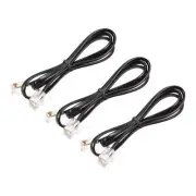 Phone Cord 1.64FT Telephone Cable Phone Line Cord RJ11 6P4C Plugs Black 3pcs