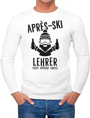 [MoonWorks] Men's Long-Sleeved Apres Ski Teacher Long Sleeve Shirt, White, M