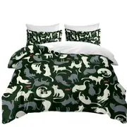 Red Mice and White Grey Cats Quilt Cover
