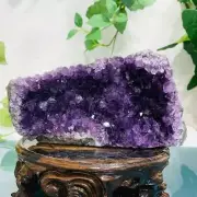 608g Natural Amethyst Geode Mineral Specimen Crystal Quartz Energy Decoration
