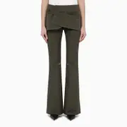 [Courrèges] Military green cotton mini skirt trousers 36 FR Green