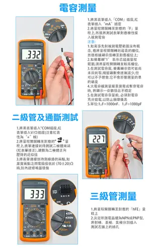 【WIDE VIEW】數顯電流電壓多功能三用電表(DT9205A) (7折)