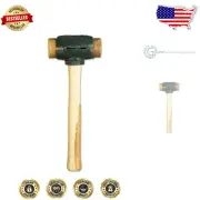Premium 14" Rawhide Split Head Hammer with Hickory Handle - German Style