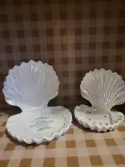 Iridescent Pearl White Clam Shell Ceramic Candle & Soap Holder Bath & Body Works
