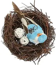 1 Set Artificial Bird Nest with Faux Eggs and Statue Realistic Garden Decor for Home Lawn and Photography Props for Christmas Tree Ornaments and Crafting Activities Random Color