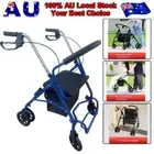 6 Wheels Foldable Rollator Walker & Seat for Seniors Walking Rolling Lightweight