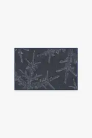 60' x 90' | Machine Washable Runner Rug | Kid & Pet Friendly | Indoor Rug | Snowflake Navy Flatwoven Rug | Ruggable