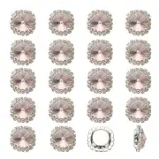 32Pcs Rhinestone Buttons, Flatback Sew on Rhinestones, Pink
