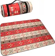 Extra Large Picnic Mat,Outdoor Waterproof Fordable Camping Mat Sandproof Portable Beach Mat 200x200cm Lightweight Folding Camping Rug for Hiking Festivals on Grass (Red)