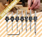 7 pcs Tapered Drill & Countersink Bit Screw Kit Wood Pilot Hole Woodworking Set