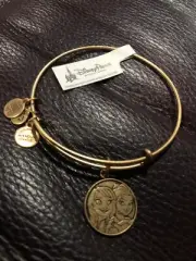 New 2014 Disney Alex And Ani Frozen Elsa & Anna Gold Tone Bracelet Free Shipping