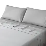 Grey Luxury Cotton Fitted Sheet Set