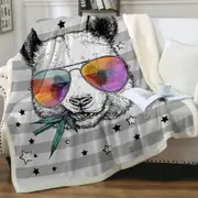 Retro Cool and Funny Panda Throw Blanket
