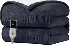 Heated Blanket Electric Blanket Throw 50''X60''-Heating Blanket with 6 Heat Sett