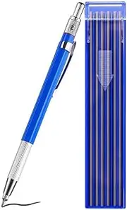 Silver Streak Welders Pencil with Round Silver Refills 12 Pcs, Metal Marker for metal layout, fabrication, pipe fitters, welders
