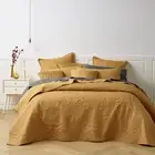 Bianca Gatwick Gold Bedspread Set Coverlet Single Bed Size