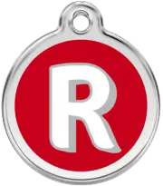 Red Dingo Alphabet "R" - Lifetime Guarantee - Cat, Dog, Pet ID Tag Engraved