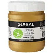 Global Colours Acrylic Paint Zero VOC 500mL Metallic Gold