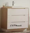 OAK Look Frame Vanity with polymarble basin and soft close drawers 750-1500mm