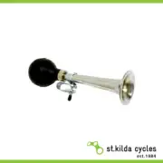 BPW Bike/Cycling Air Horn 22mm Bike Lane - Silver With Black Rubber Bulb